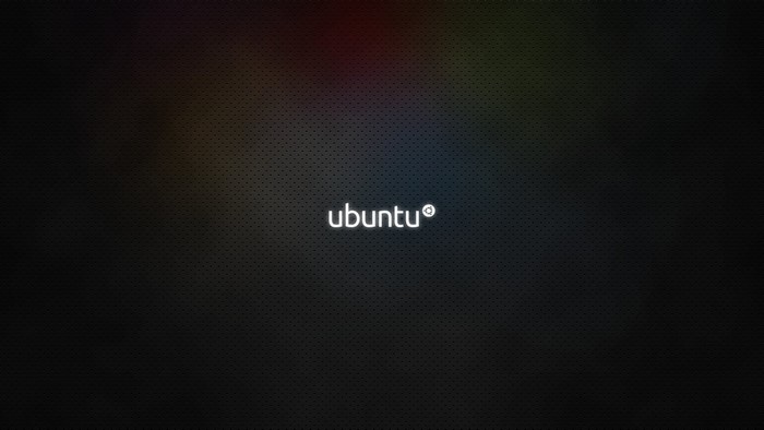 Ubuntu logo on a dark textured background