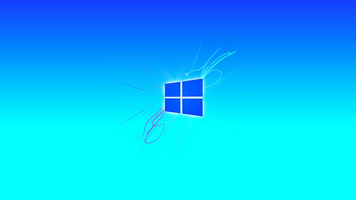 Microsoft Windows logo with abstract light effects