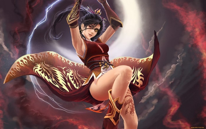Fantasy girl with eyepatch and sword