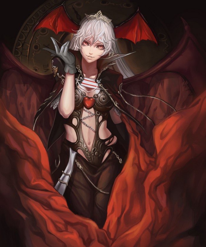 Mystical Succubus with Crimson Wings