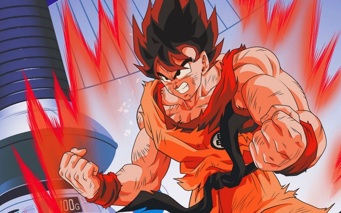 Son Goku from Dragon Ball Z powering up