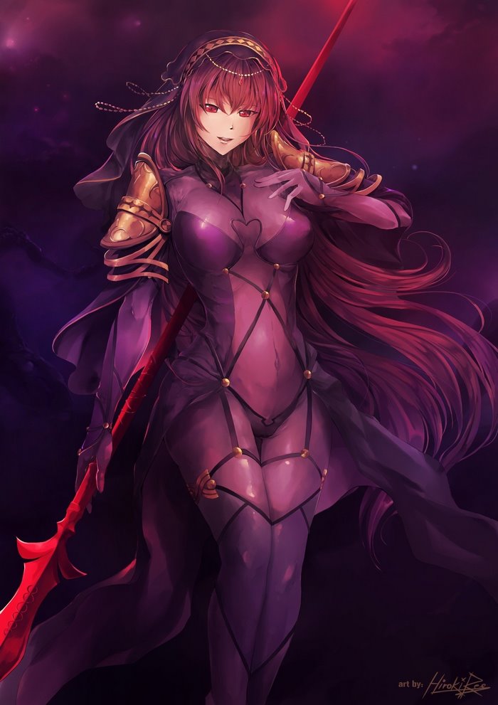Scathach from Fate/Grand Order with a spear
