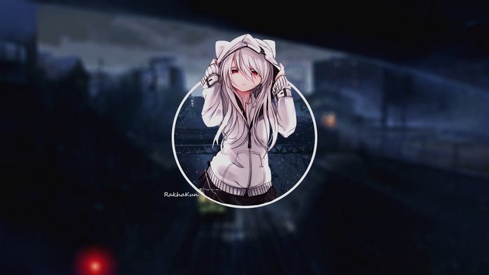 Anime Cat Girl in Hoodie in City