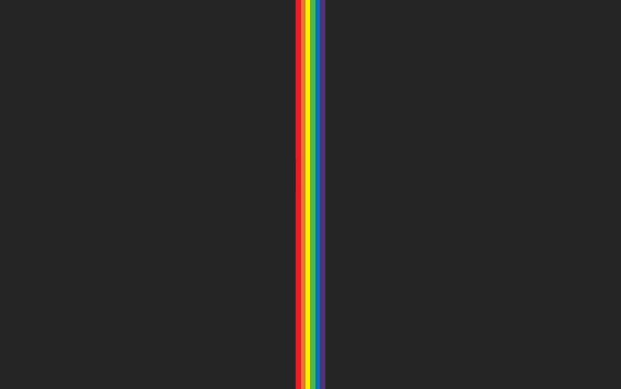Minimalist rainbow stripe on dark gray background