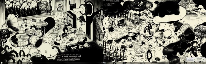 McBess illustration with band and surreal elements