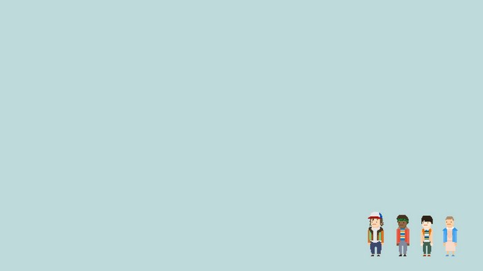 Pixel art characters from Stranger Things