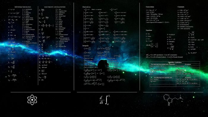 Physics and Chemistry Formulas on a Cosmic Background