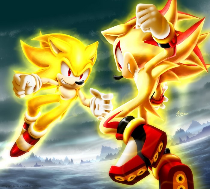 Sonic and Shadow The Hedgehog in Intense Battle