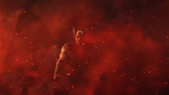 Heihachi from Tekken 7 in red smoke
