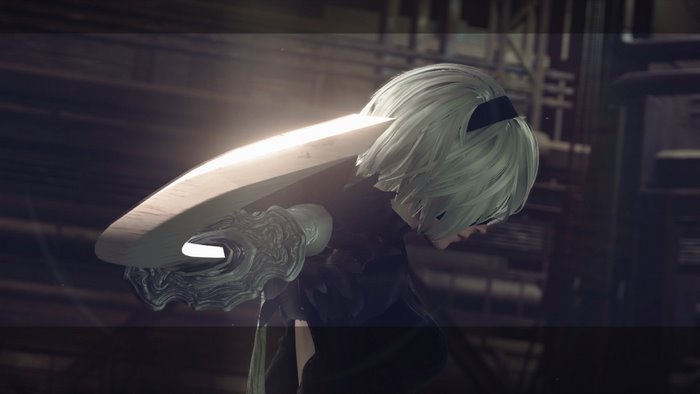 2B from Nier: Automata with a sword
