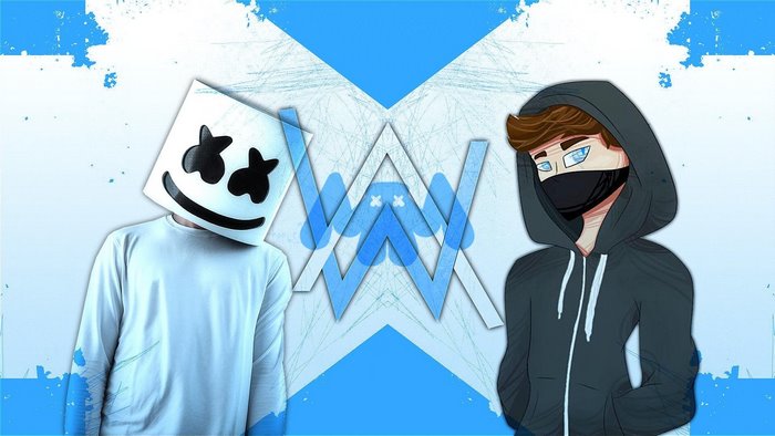 Marshmello and Alan Walker with Logo