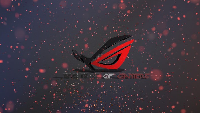 ASUS ROG Republic of Gamers logo with particles