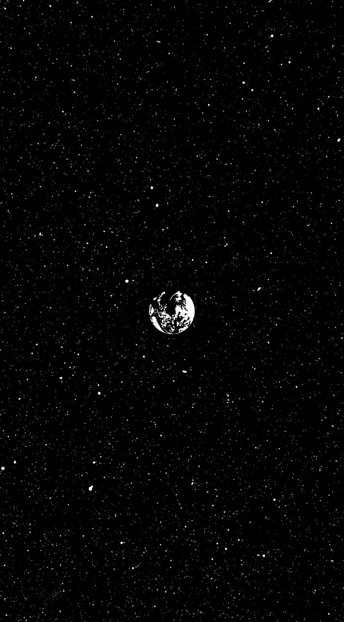 Minimalist Earth in a starry space