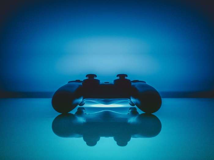 PlayStation 4 DualShock controller with reflection