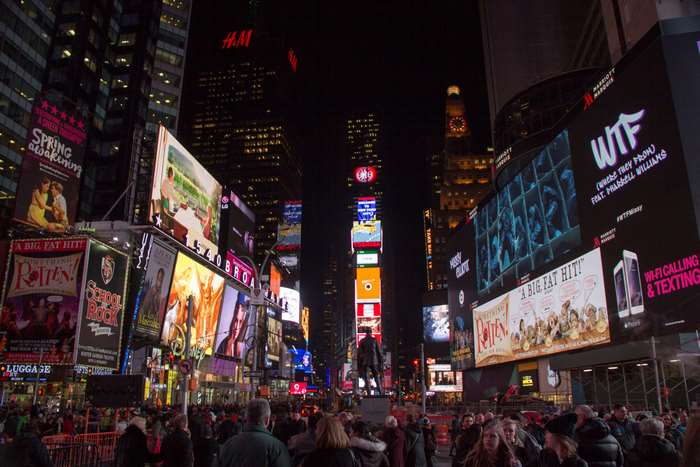 Times Square at Night with Billboards