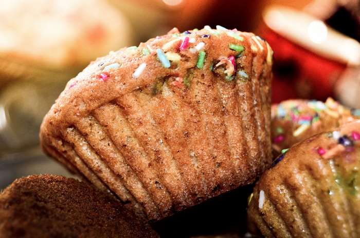 Close up of cupcakes with sprinkles 4K