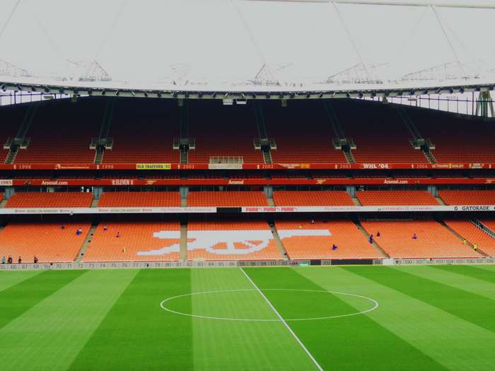 Emirates Stadium football pitch with seating