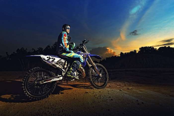 Motocross rider on Yamaha YZ125 in Pekanbaru, Indonesia