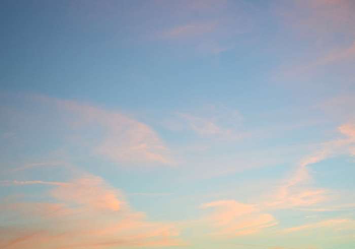 Pink and Blue Clouds in Sunset Sky 4K