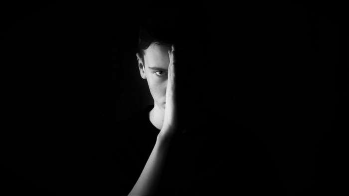 Mysterious Male Portrait in Black and White 4K