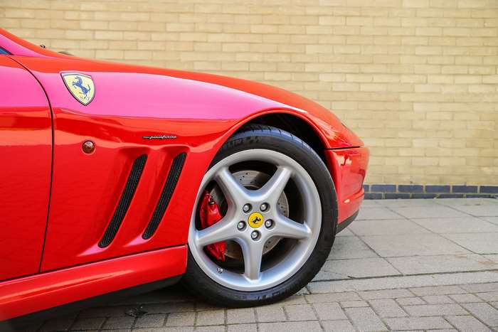 Red Ferrari with Prancing Horse Emblem