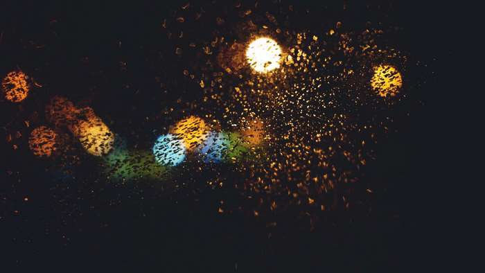Blurred colorful lights on a dark background