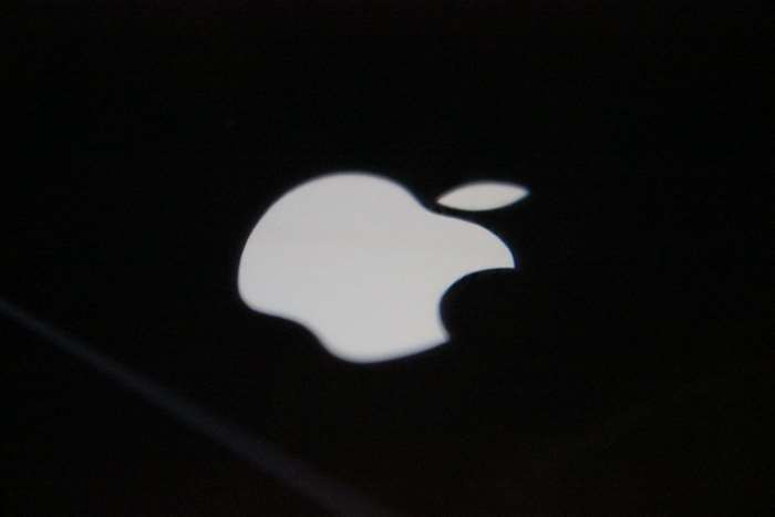 Apple logo on black background
