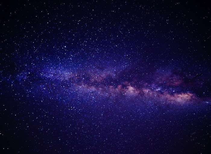 The Milky Way galaxy in deep space with countless stars