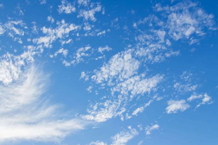 Blue sky with scattered white clouds