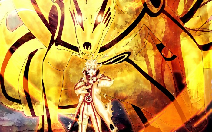 Naruto in Bijuu Mode with Kurama
