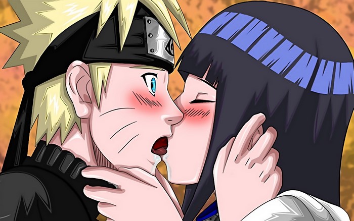 Naruto and Hinata Sharing a Tender Kiss