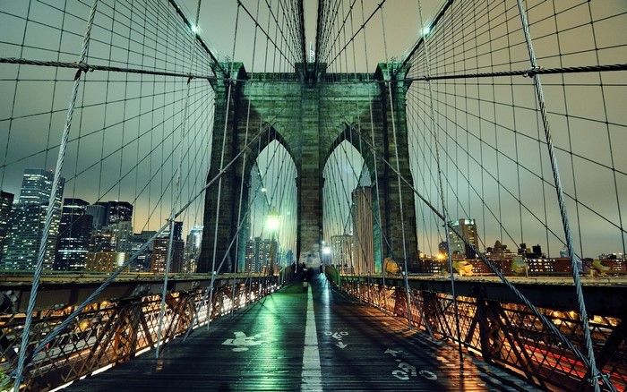 Brooklyn Bridge at Night, New York City