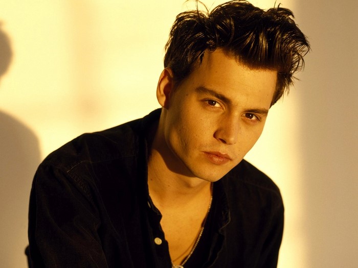 Young Johnny Depp in Black Shirt