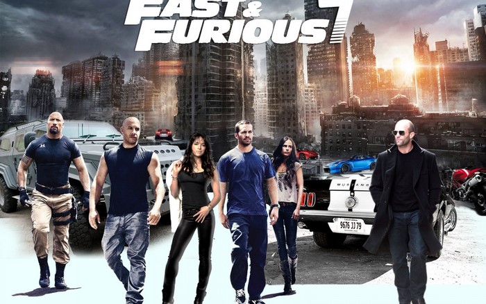 Fast & Furious 7 Cast with Cars