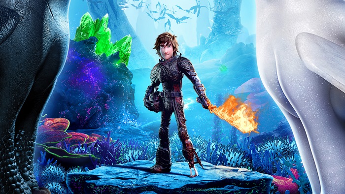 Hiccup from How to Train Your Dragon with Toothless and Light Fury