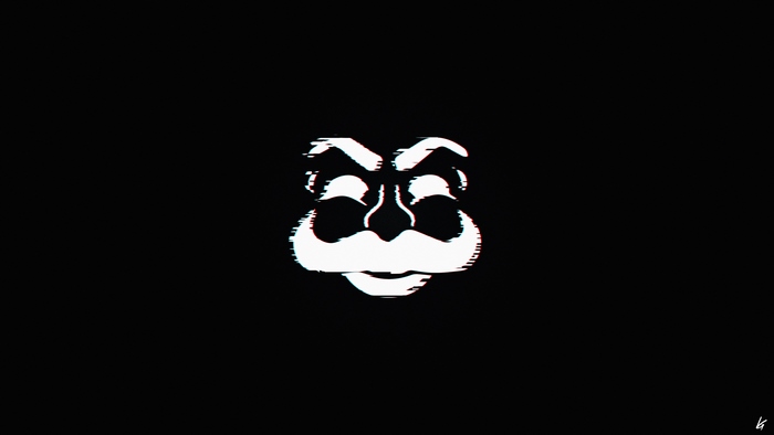 Mr. Robot mask logo glitch effect