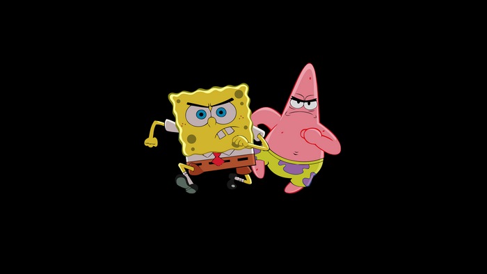 SpongeBob SquarePants and Patrick Star running