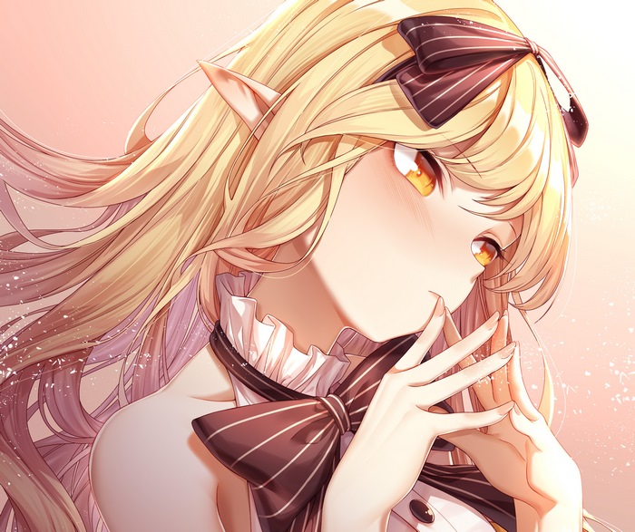 Anime girl with blonde hair and elf ears