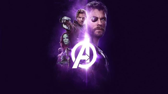 Avengers: Infinity War Poster with Thor, Star-Lord, Gamora, and Groot