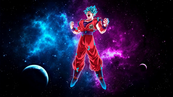 Goku Super Saiyan Blue in Cosmic Space 4K