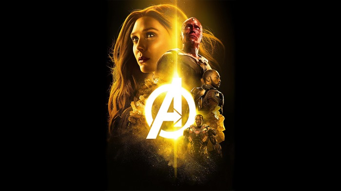 Avengers: Infinity War Poster with Vision, Wanda Maximoff, War Machine, and Falcon