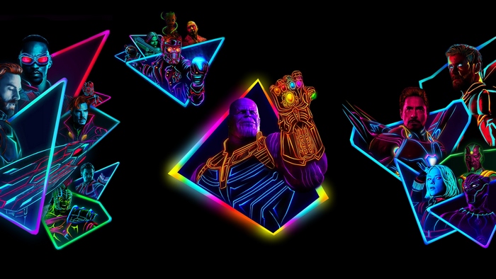 Avengers and Thanos from Infinity War
