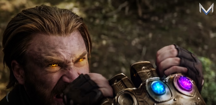 Captain America with Infinity Gauntlet in Avengers Infinity War 4K