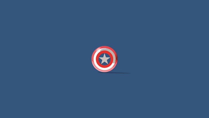 Captain America's Shield Minimalism 4K