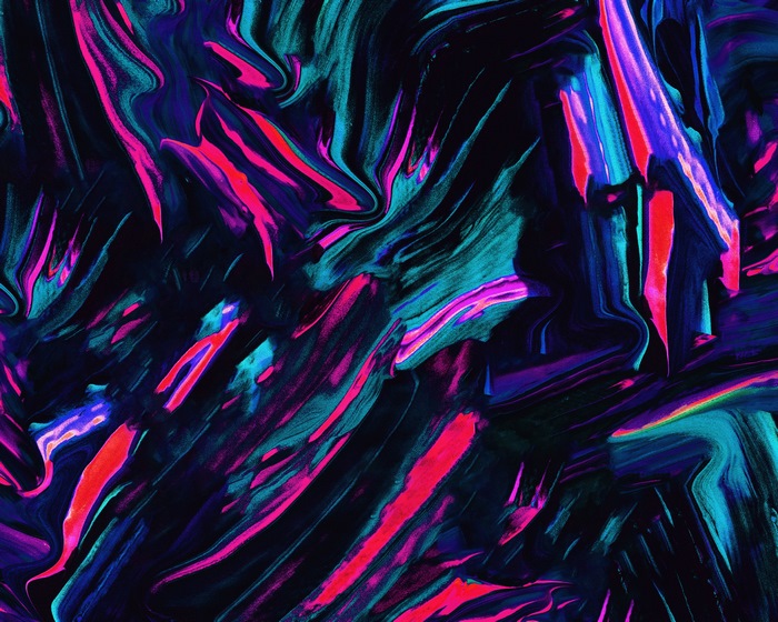 Abstract digital art with neon colors
