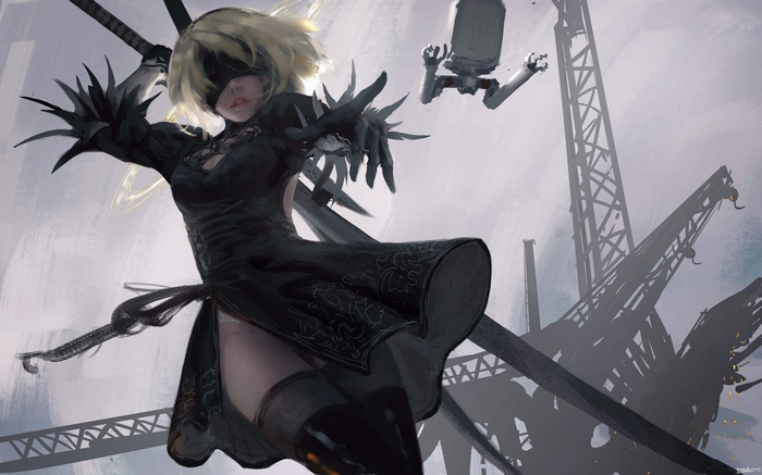 2B from Nier: Automata in 4K