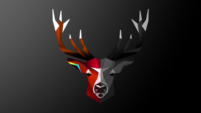Abstract deer head digital art 4K