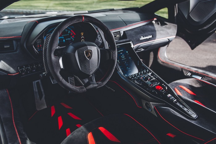 Lamborghini Centenario interior dashboard and steering wheel