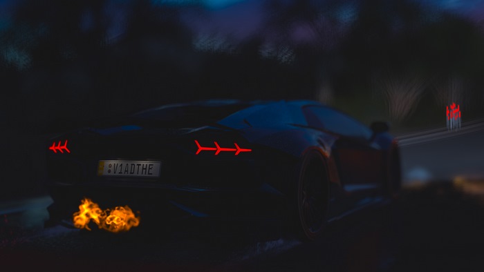 Lamborghini Aventador with flames in Forza Horizon 3