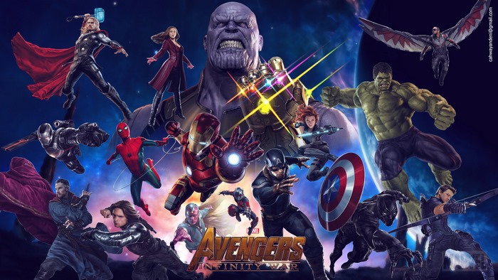 Avengers: Infinity War characters with Thanos